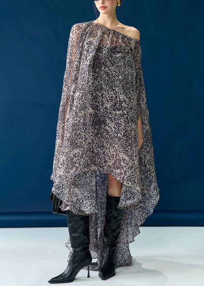 Print Low High Design Pockets Cotton Dresses Fall
