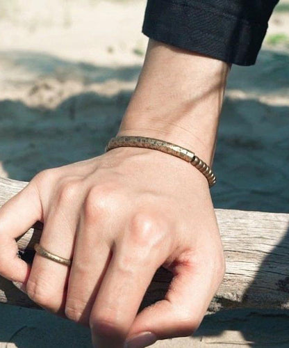 Retro Gold Copper Patchwork Bead Bracelet