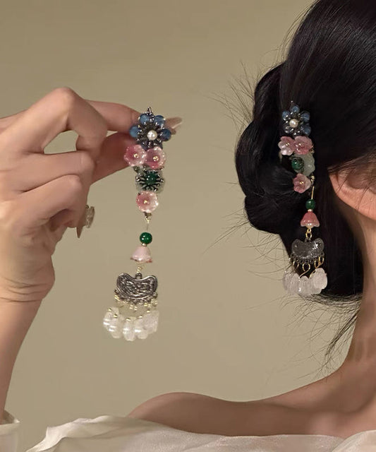 Chinese Style Multicolor Alloy Tassel a Pair Hairpin