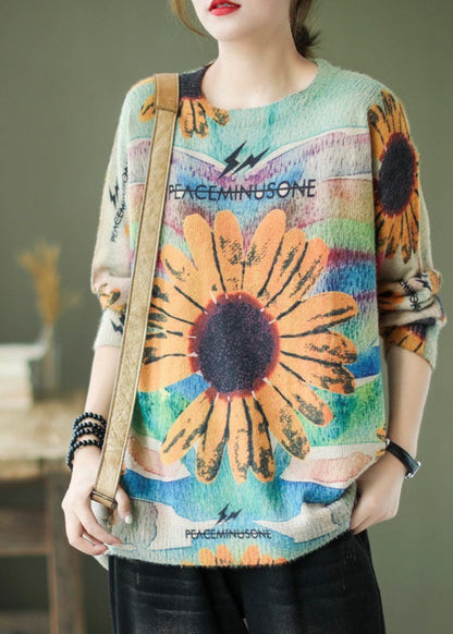 Sunflower Knit Sweater Tops