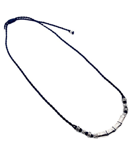 Black Hand Woven Sterling Silver Choker