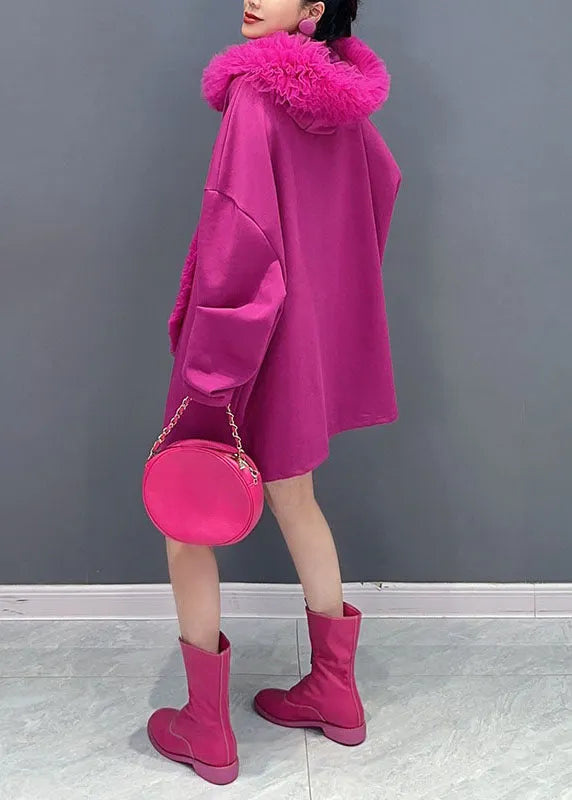 Rose O-neck Love Tulle Patchwork Pullover Fall