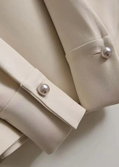 Loose Apricot Colour Turtleneck Button Nail Bead Sweatshirts Long Sleeve Spring
