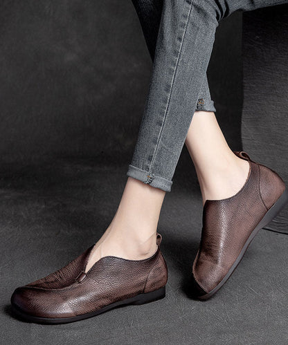 Retro Coffee Flats Soft Splicing Flat Shoes for