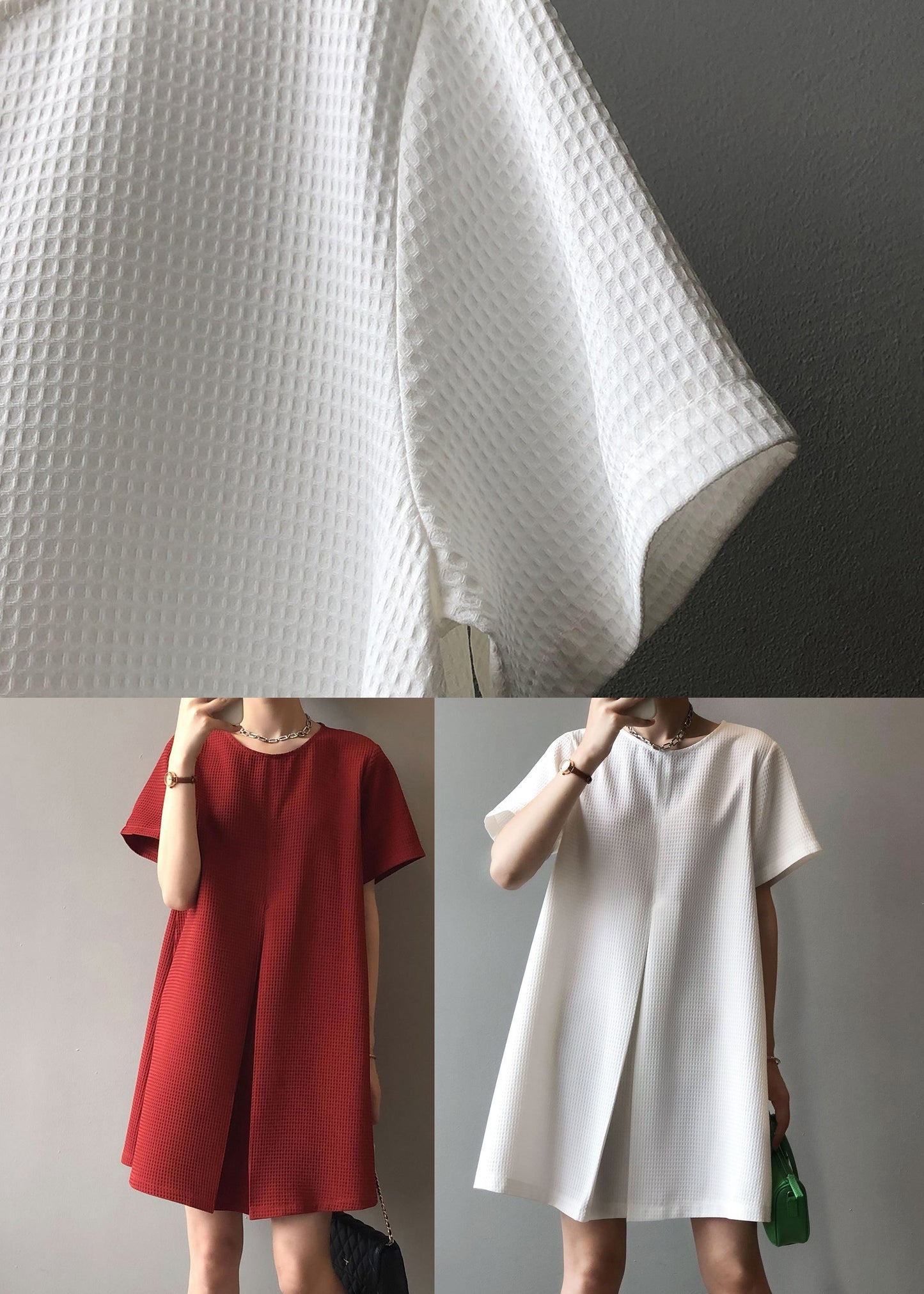 Diy New Red O Neck Cotton a Mid Dresses Summer