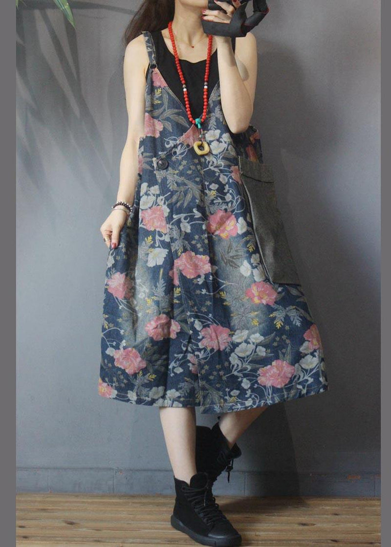 Classy Black Patchwork Print Asymmetrical Design Dresses Summer