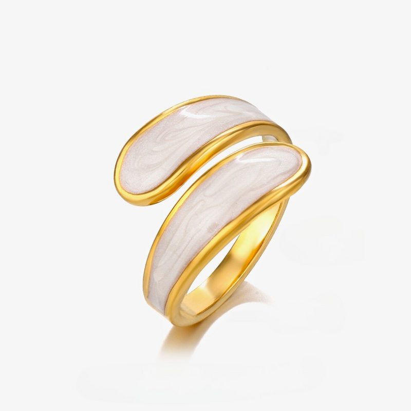 Cydney White Adjustable Rings Set