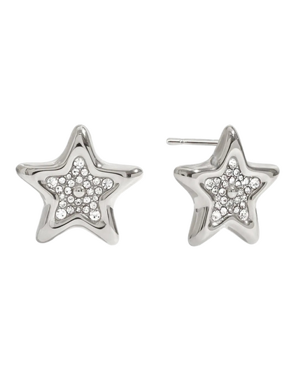 Sabrina Rhinestone Cross Hoop Earrings