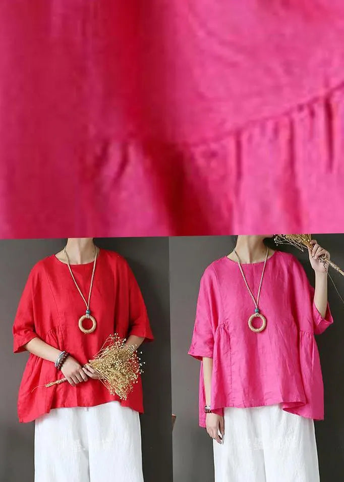 White U Neck Linen Top Summer