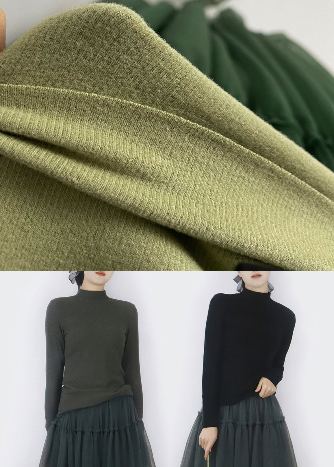 Black Warm Spring T Shirts Turtleneck