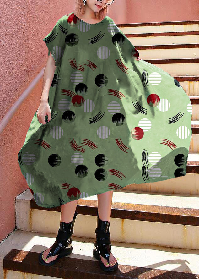 Simple Brown Leopard Print Cotton Summer Dress