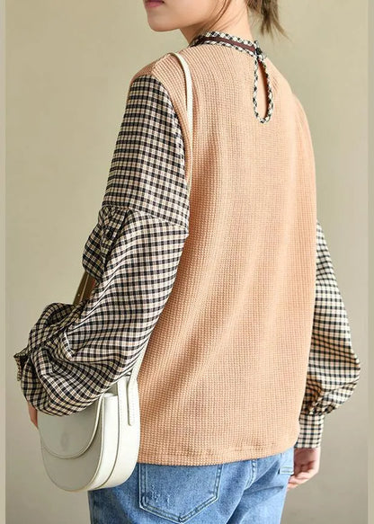 Italian Plaid Vacation Patchwork Cotton Stand Top