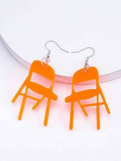 Geometric Color Drop Earrings