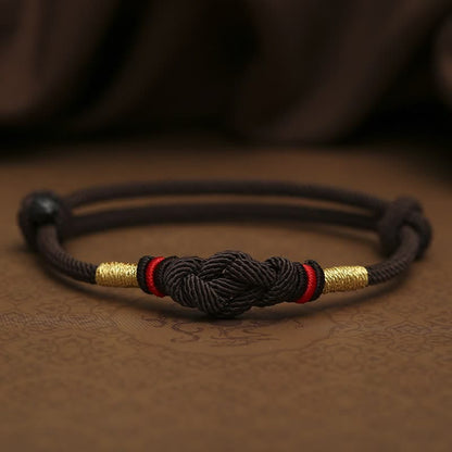 Buddha Stones Red String Jade Luck Fortune Knot Braided String Bracelet