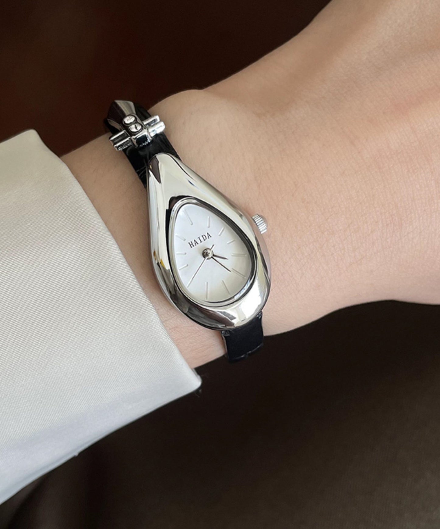 Silk Leather Tempered Glass Pipa Watches