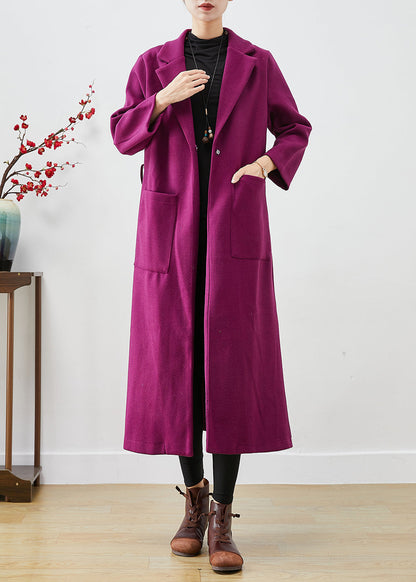Lavender Oversized Woolen Coats Spring