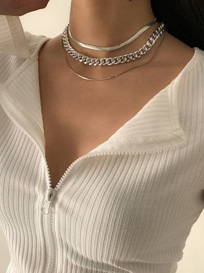 Chains Hollow Color Dainty Necklace Necklaces Accessories