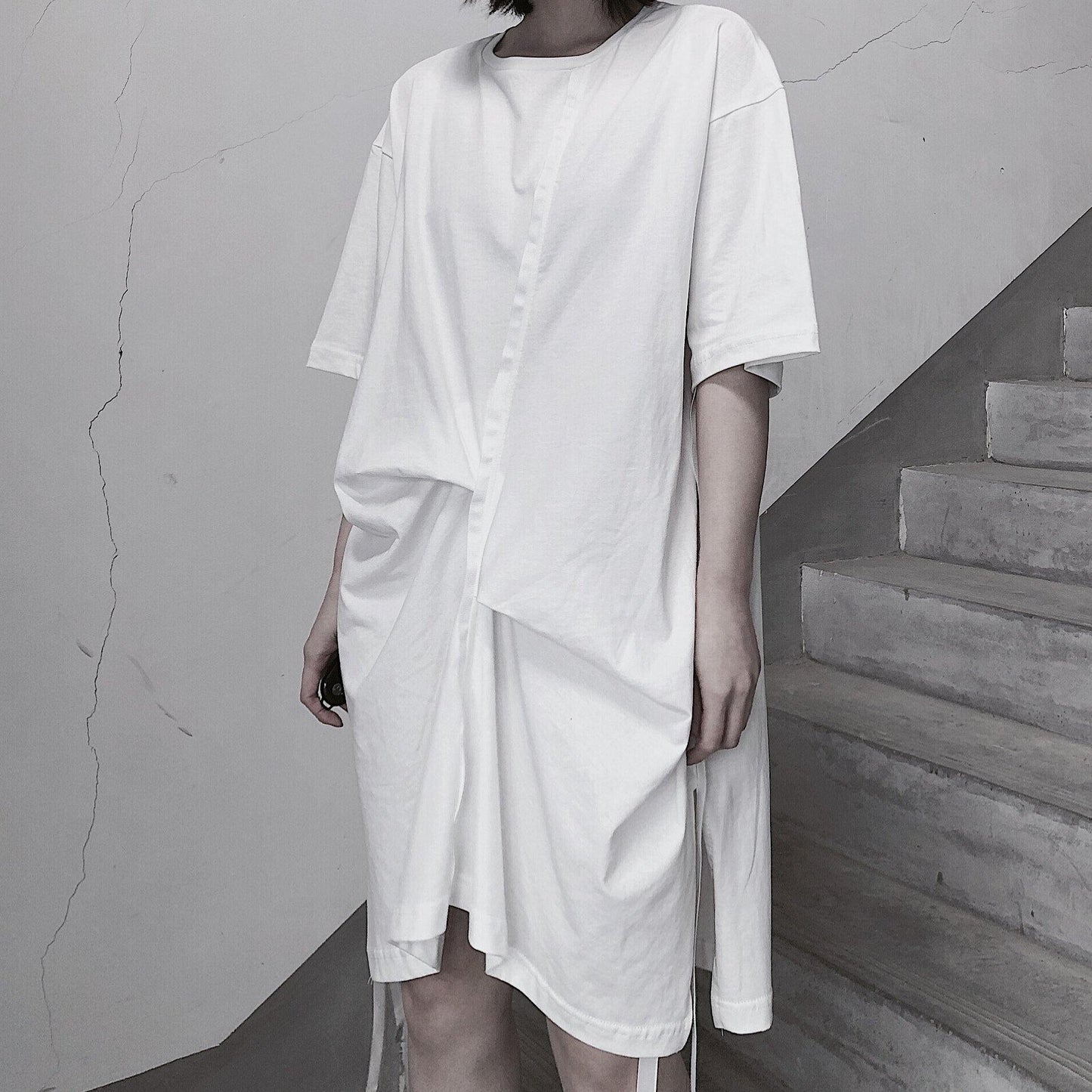 O Neck Half Sleeve Spring Tunics Wardrobes White Dress