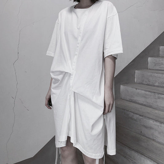 O Neck Half Sleeve Spring Tunics Wardrobes White Dress