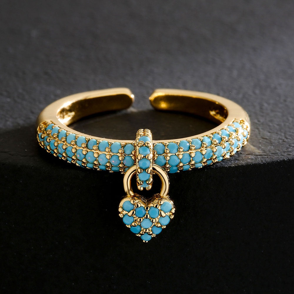 "zirconia Love Knot: Heart Charm Rings"
