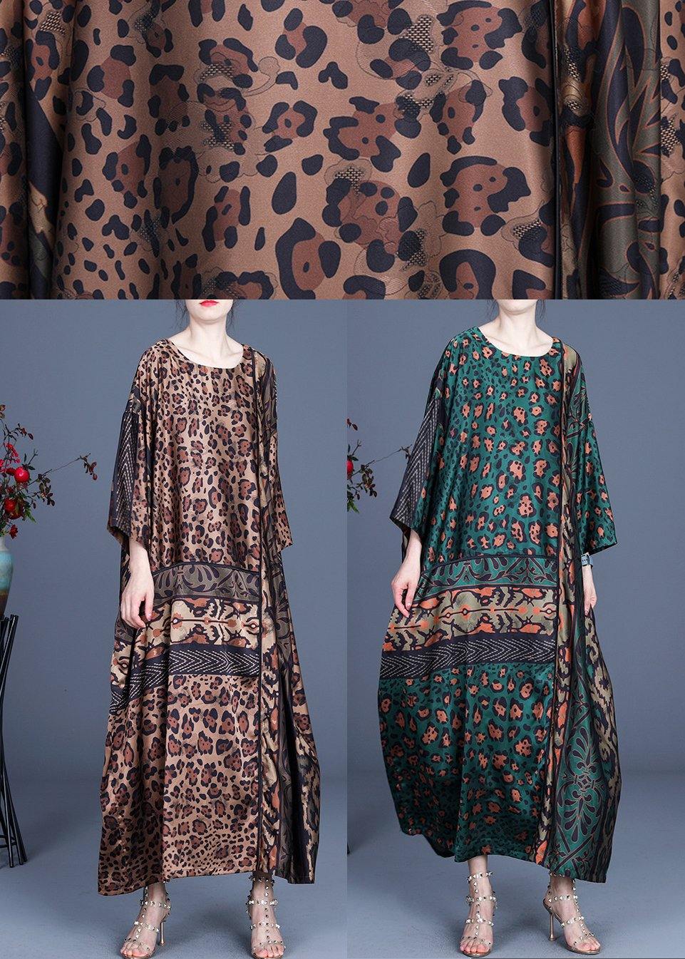 Fine Chocolate Leopard Asymmetrical Design Chiffon Party Dress Summer Spring