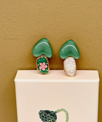 Art Green Allloy Love Pearl Hairpin Two-piece Set
