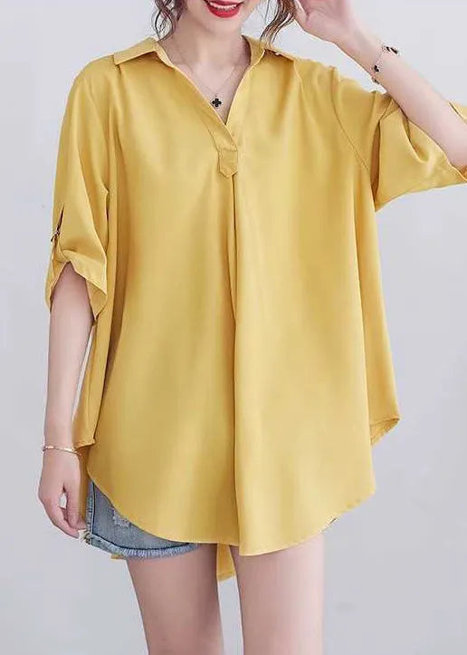 Yellow Oversized Cotton Shirt Summer