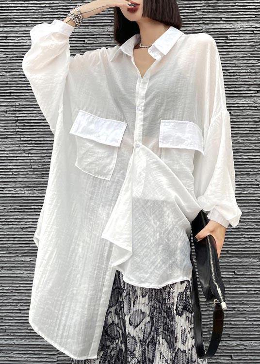 White Pockets Upf 50+ Coat Jacket Shirt Tops Summer