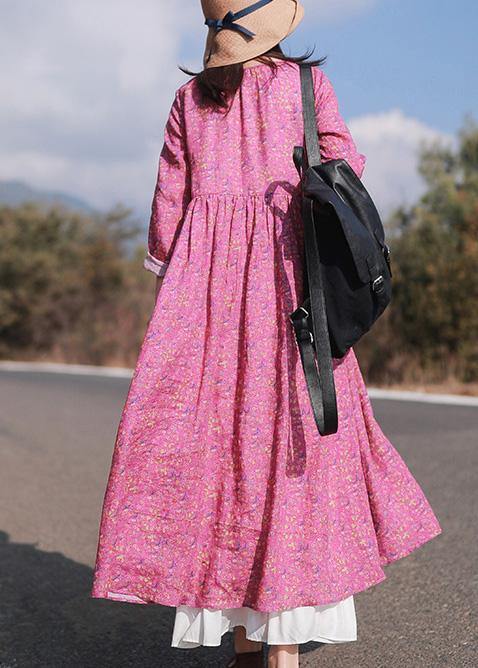 Diy O Neck Exra Large Hem Summer Tunic Design Red Print Traveling Dresses