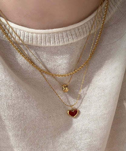 Original Design Gold Stainless Steel Love Drip Glaze Pendant Necklace