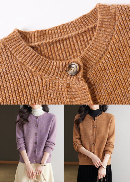 Coffee Cozy Knit Fall Cardigans O Neck