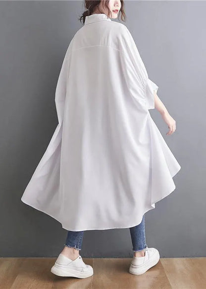 White Spring Appliques Low High Design Top