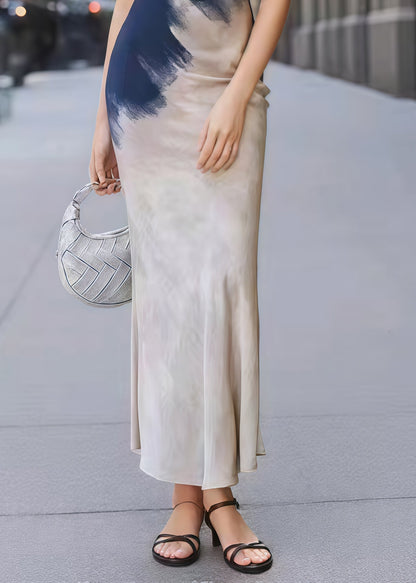 Mixed Color Silm Fit Long Dresses Summer