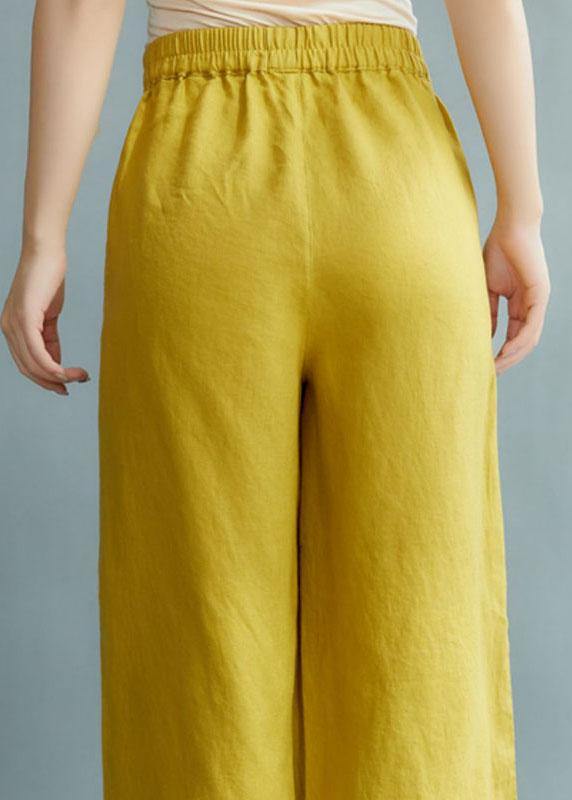 Yellow Loose Straight Fall Pants