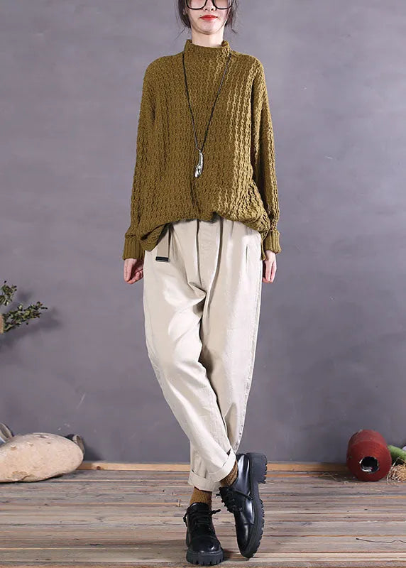 Fitted Black Asymmetrical Knit Sweaters Spring