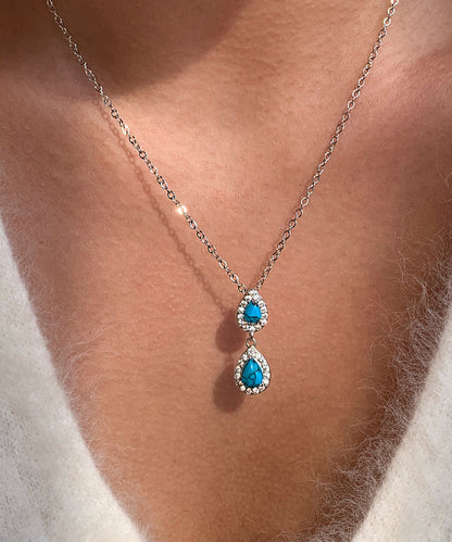 Stylish Double-layer Fine Turquoise Lariat Necklace