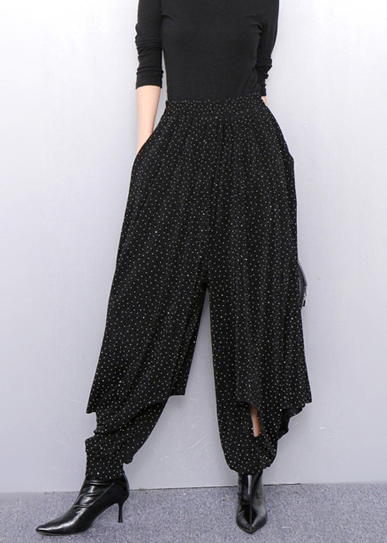 Minimalism Lantern Pants With Textured Gold Pattern
