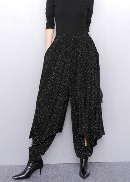 Minimalism Lantern Pants With Textured Gold Pattern