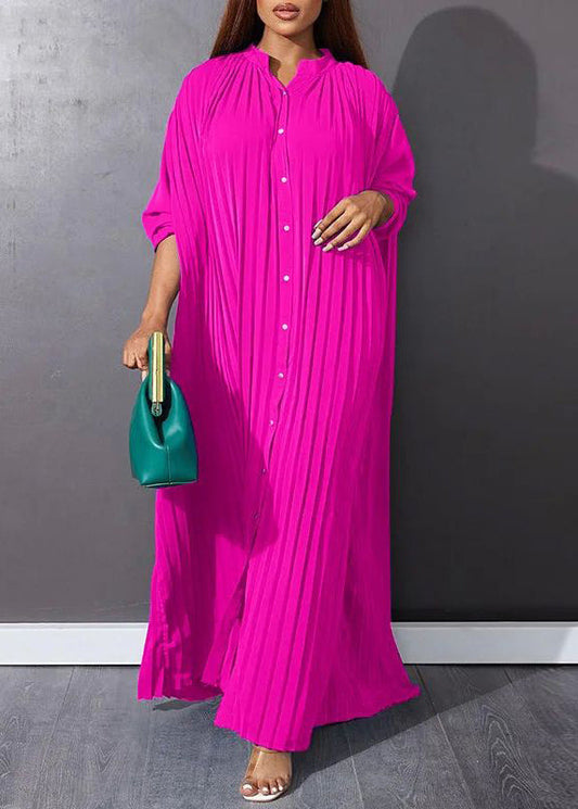 Rose Wrinkled Long Dresses Spring