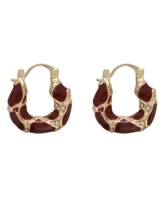 Diy Mulberry Alloy Zircon Hoop Earrings
