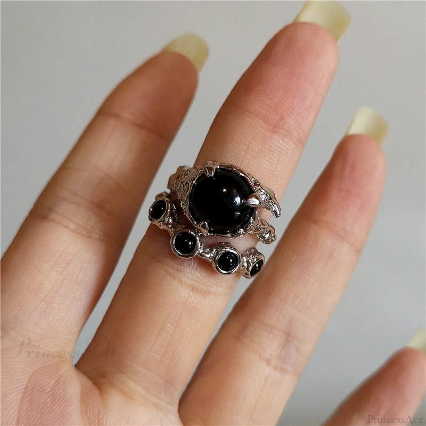 Dark Thorny Rose Pair Ring