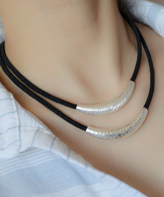 Simple Black Sterling Silver Choker