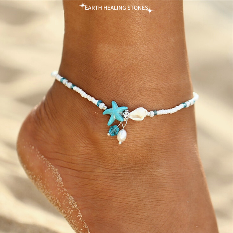 White Shell Starfish Anklet