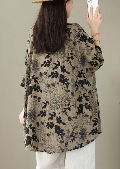 Black O-neck Print Top Half Sleeve