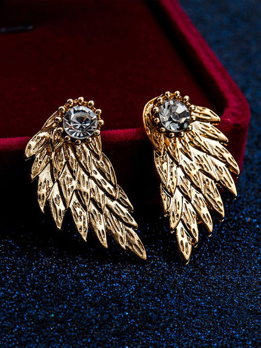 Original Rhinestone Wings Shape Earrings