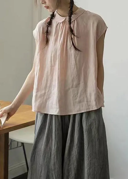 New Pink Wear on Both Sides Cotton Top Sleeveless