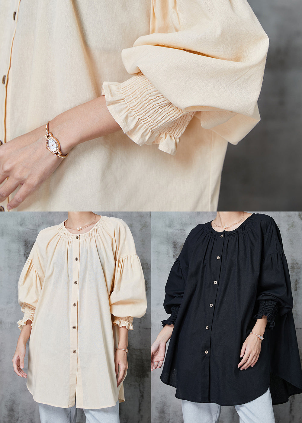 Apricot Oversized Cotton Shirt Spring