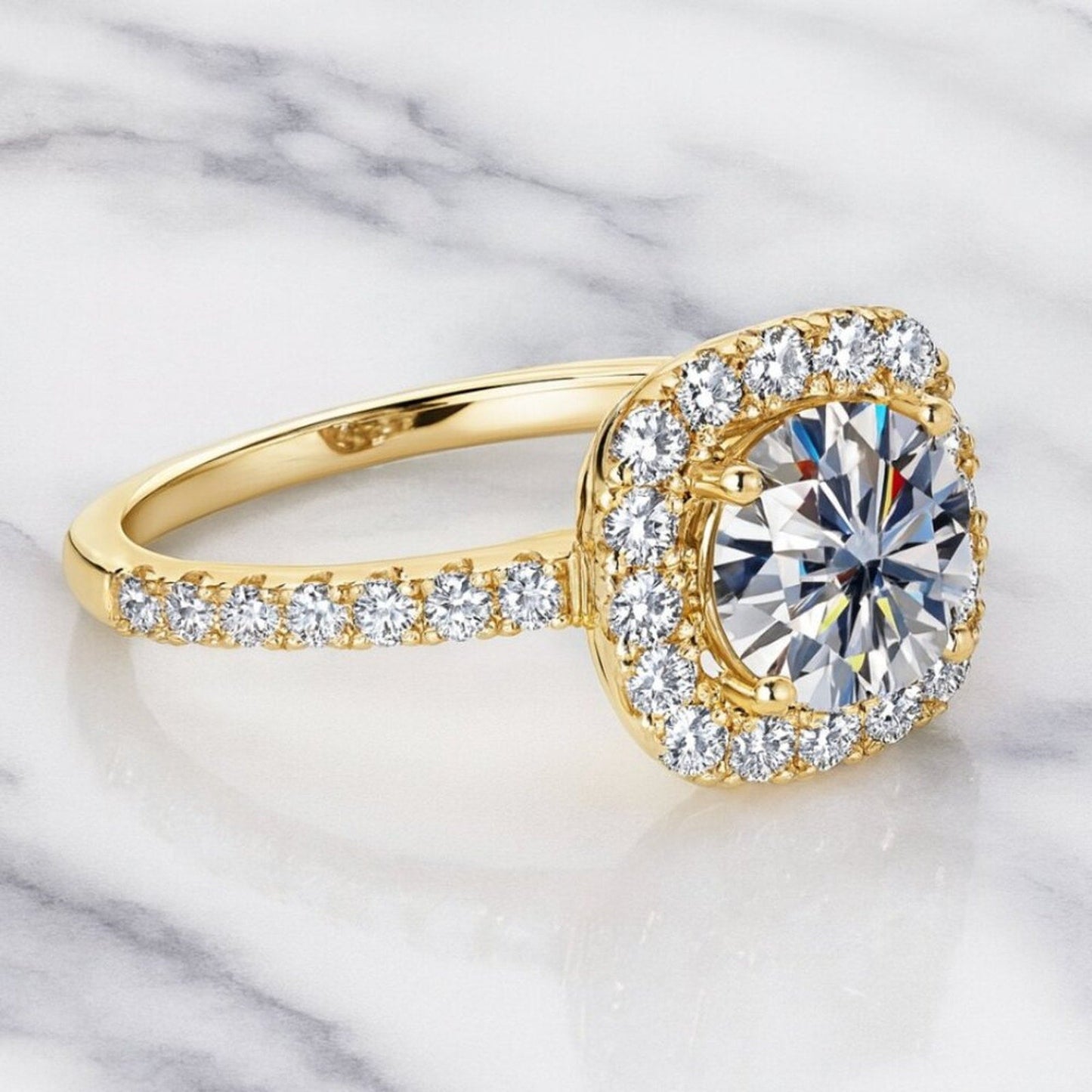"waverly" Lab Diamond Travel Ring