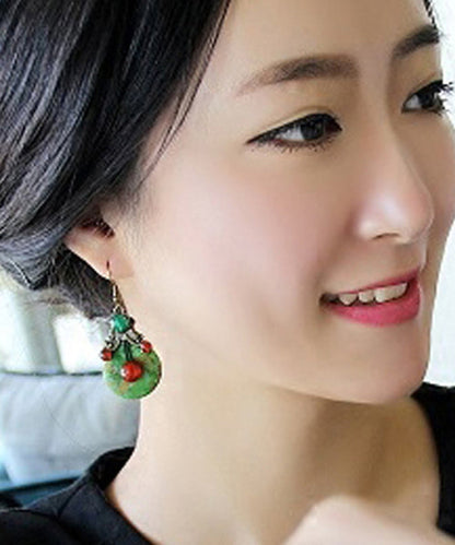 Chinese Style Turquoise Decorative Drop Earrings