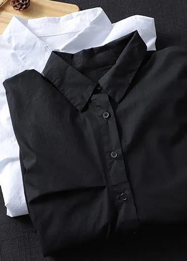 Style White Clothes for Lapel Button Down Midi Spring Blouses